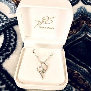 Sterling silver heart necklace by artist Glenn Dizon